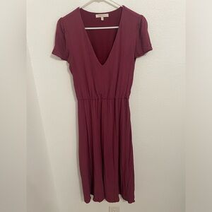 Wayf Maroon midi dress, size M